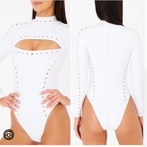 NEW GIGI C White One Piece with cut out details Swimsuit